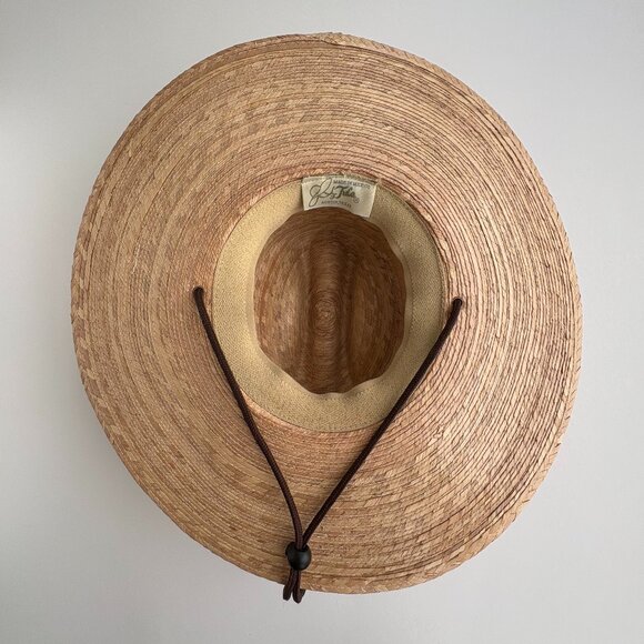 Tula Lifeguard Palm Straw Sun Hat S/M Unisex UPF 50+ Protect Chinstrap Wide Brim - Picture 12 of 13